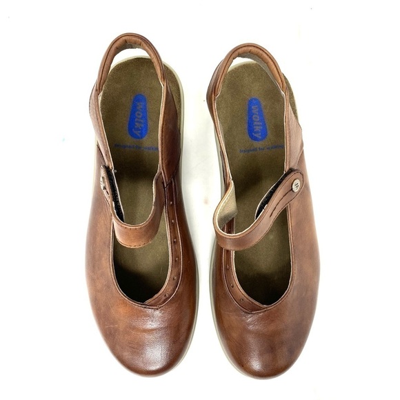 Wolky Drio Comfort Sandals Cognac Vegi Leather - Picture 5 of 7